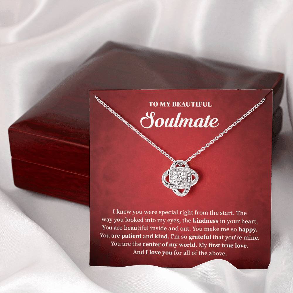 Soulmate Necklace Gift for Her with Message Card