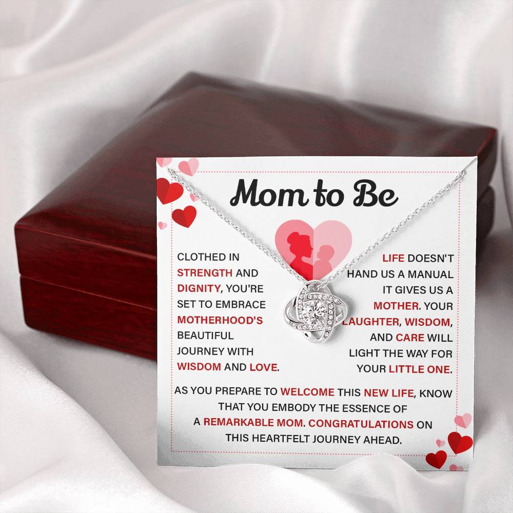 Mom to Be Necklace Gift with Heartfelt Card