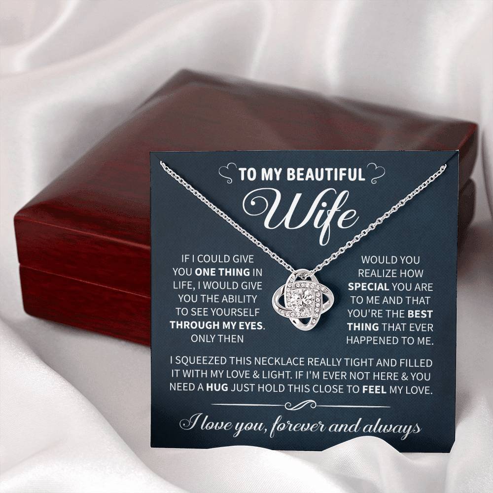 To My Beautiful Wife Necklace - Anniversary, Birthday & Valentine’s Gift