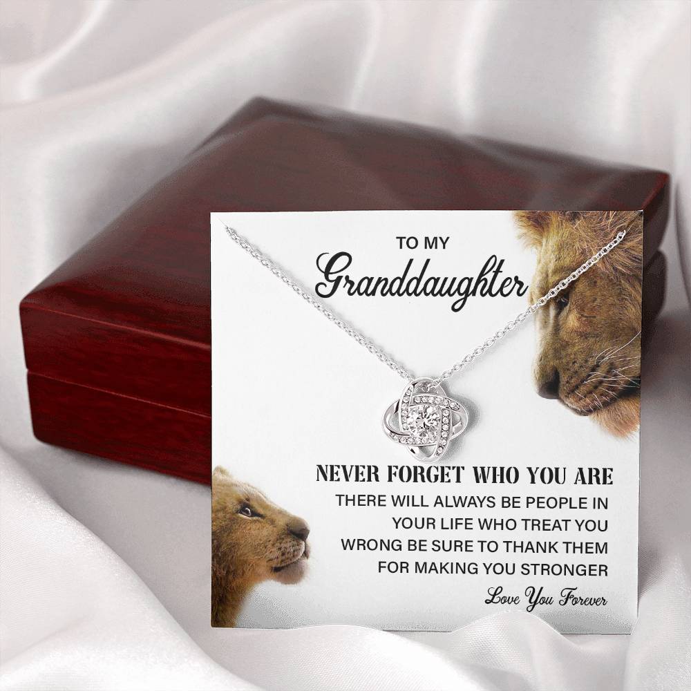 Granddaughter Necklace Gift with Lion Message Card