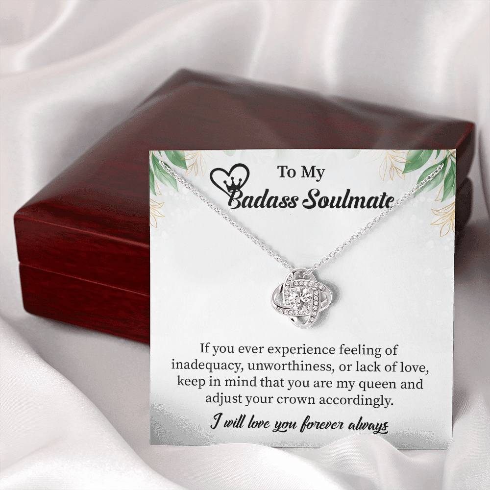 badass Soulmate Necklace Gift for Her – Message Card