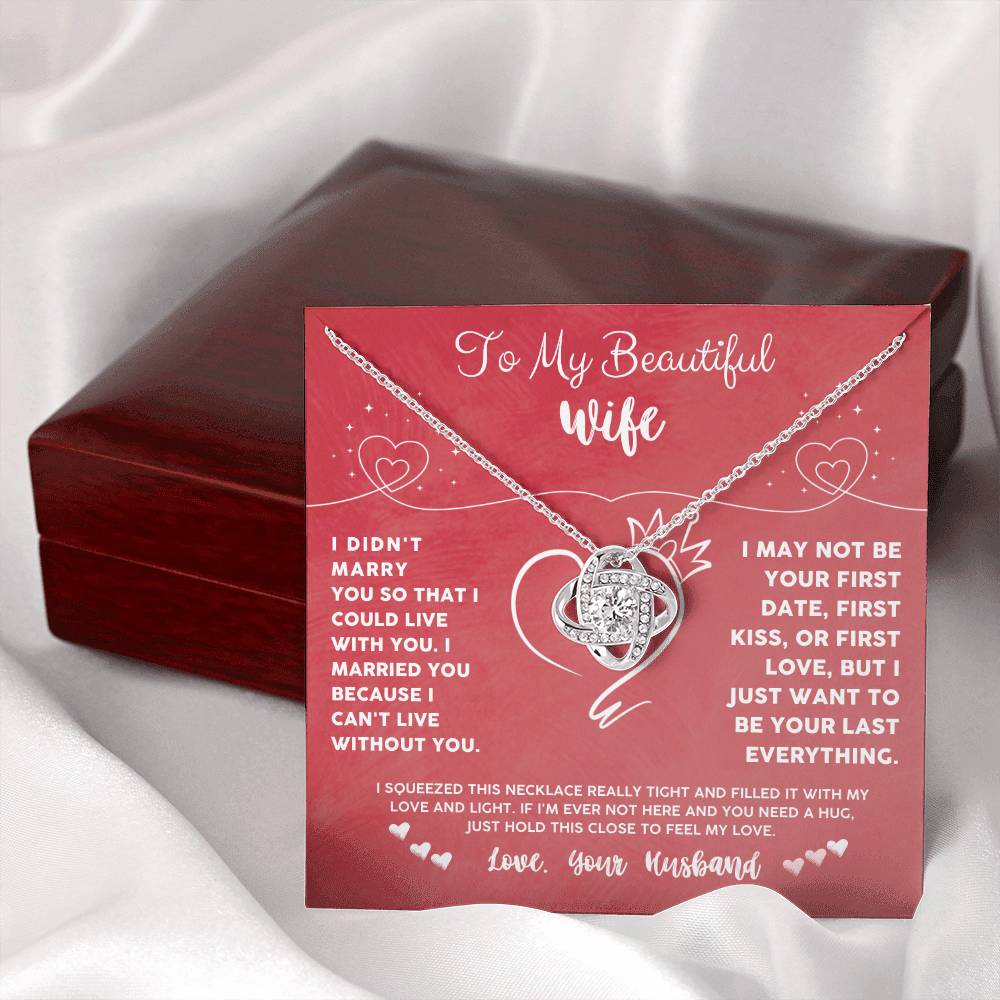 Wife Necklace Gift from Husband with Love Message Card