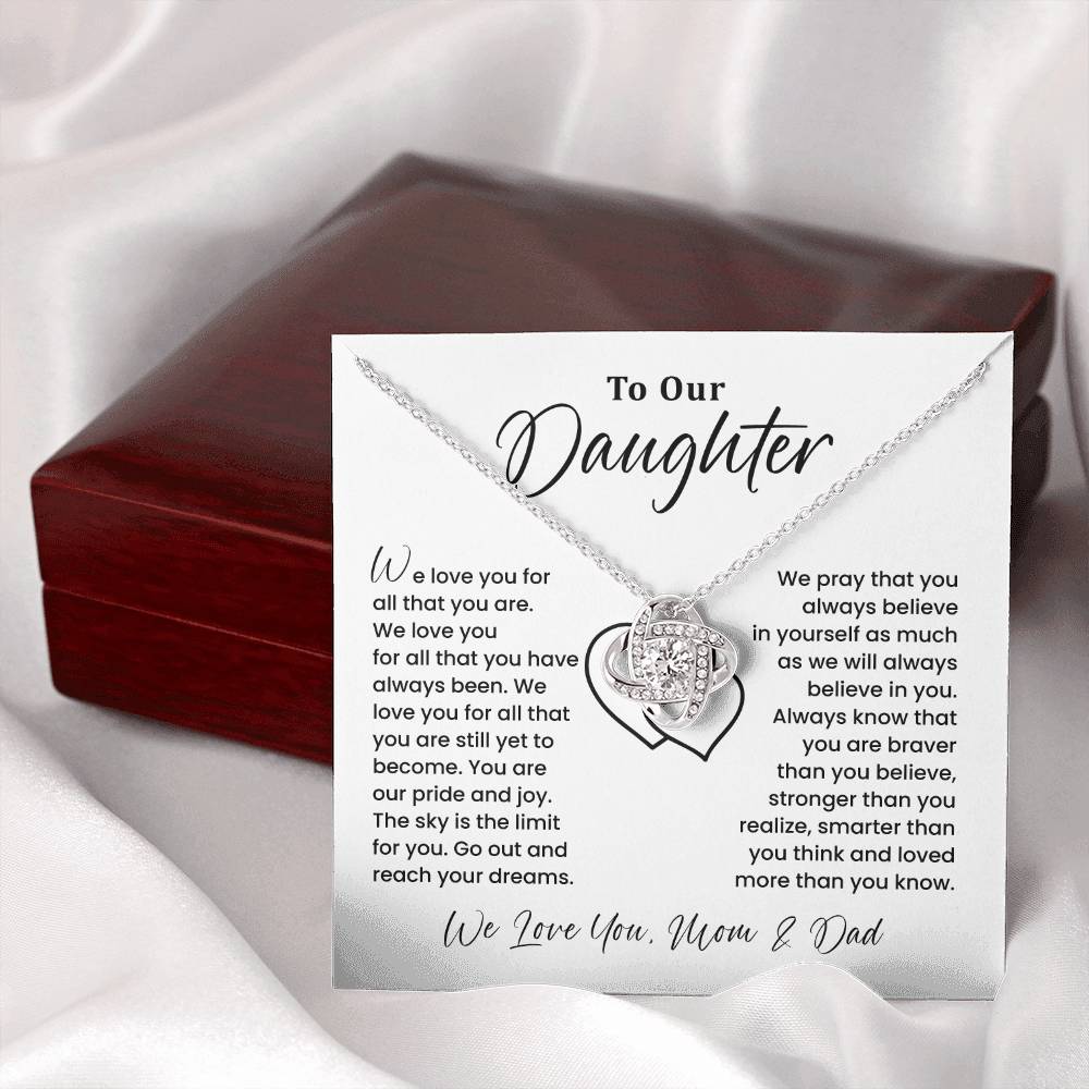 To Our Daughter Heartfelt Jewelry For Daughter Gift From Your Mom And Dad Proud Parent Gift Caring Gift For Daughter Supportive Necklace For Daughter Believe In Yourself Jewelry Daughter's Dreams Jewelry Unique Gift For Daughter Special Bond Necklace