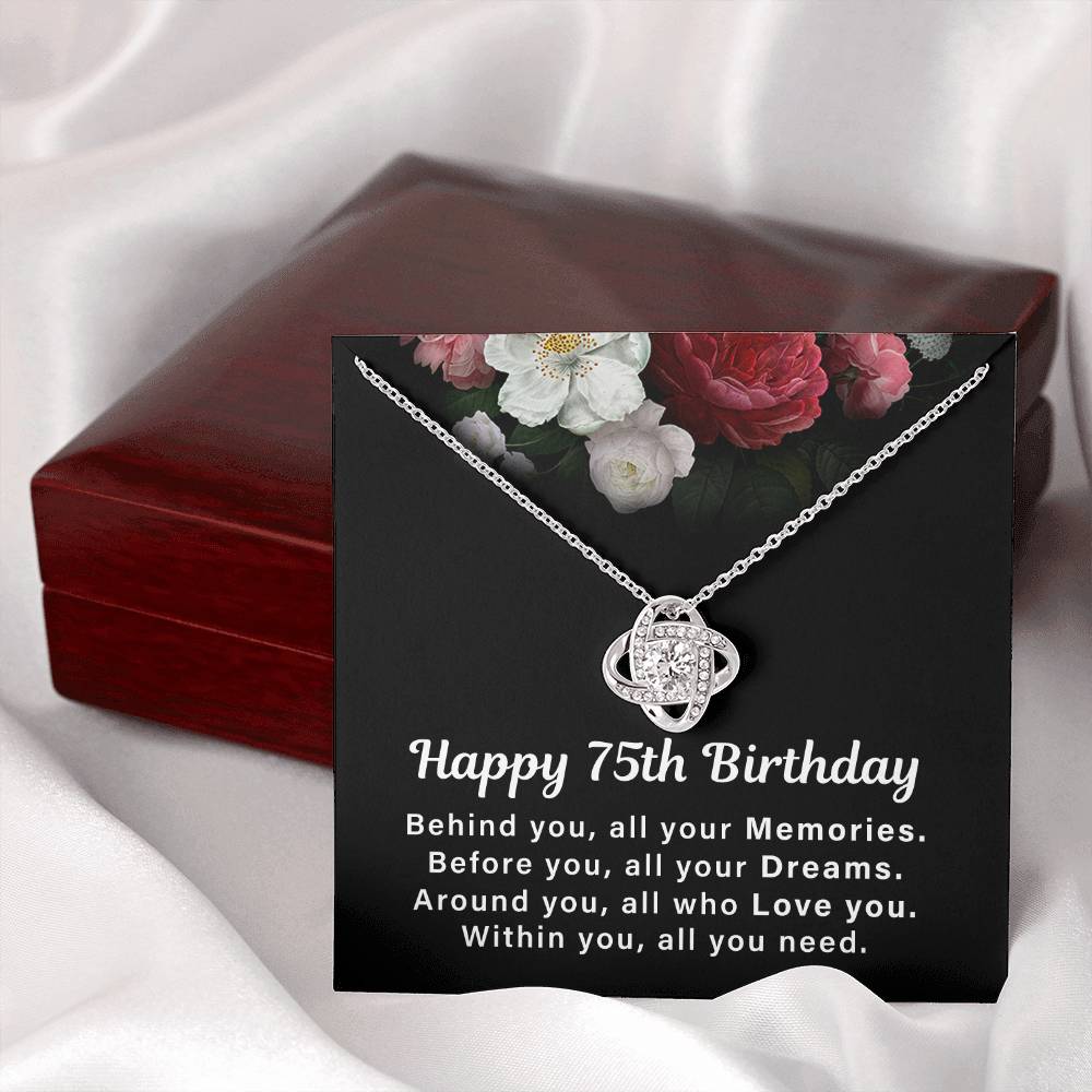75th Birthday Necklace for Her Gift from Family
