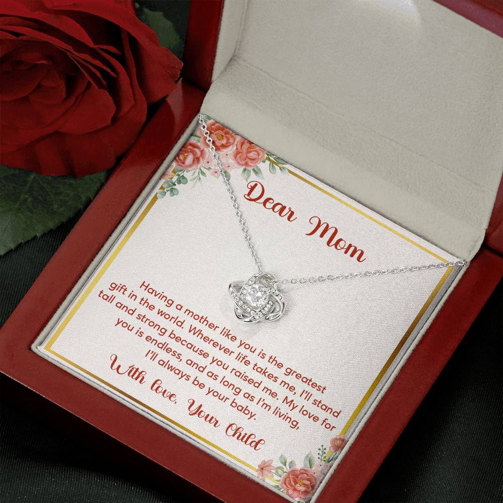 Dear Mom, Elegant Jewelry For A Cherished Bond Thoughtful Necklace For Love And Support Loving Pendant Sentimental Jewelry Loving Gift For A Cherished Heart Thank You Pendant Loving Pendant For Support Strong Jewelry For Her