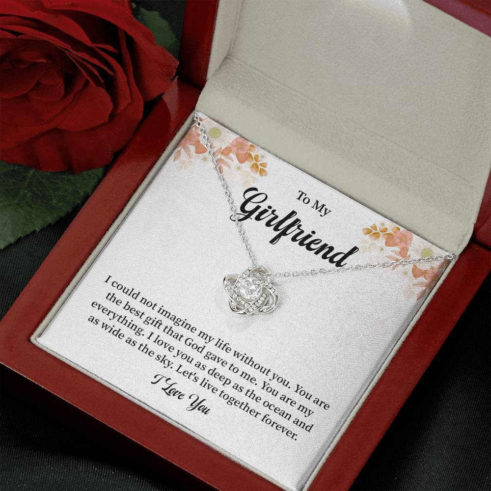 Girlfriend Necklace Gift with I Love You Message Card