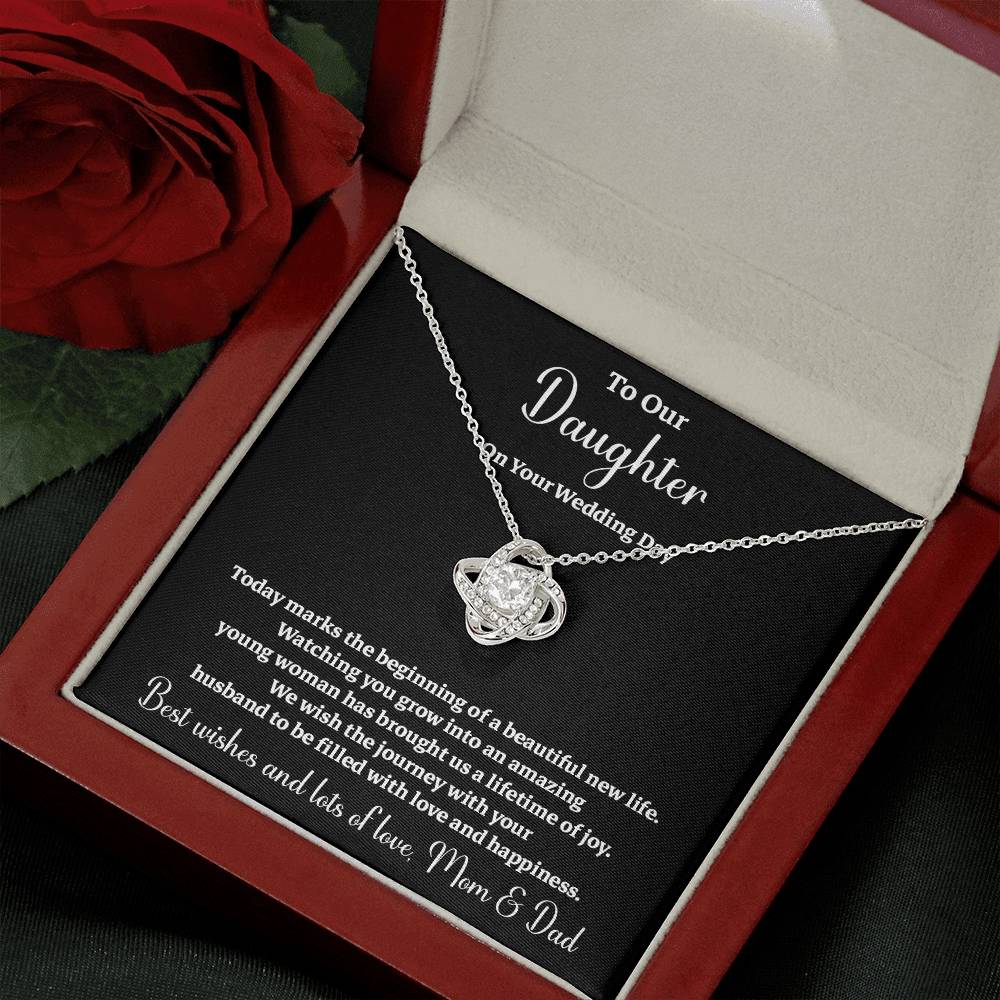 To Our Daughter On Your Wedding Day Heartfelt Wishes For A Beautiful New Life Gift From Your Mom And Dad Wedding Day Gift For Daughter New Life Celebration Jewelry Mother And Father Wedding Message Daughter's Wedding Day Jewelry Joyful Wedding Day Gift