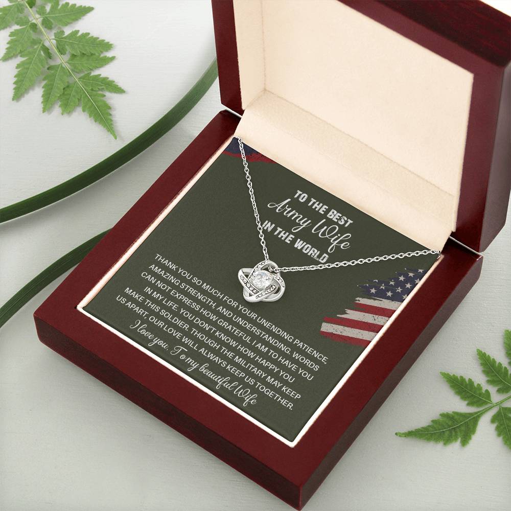 To The Best Army Wife In The World  Best Army Wife Jewelry Unwavering Support Necklace Thank You Jewelry For Wives Unique Gift For Military Spouses My Beautiful Wife Jewelry Romantic Gift For Army Wives Meaningful Gift For Military Wives