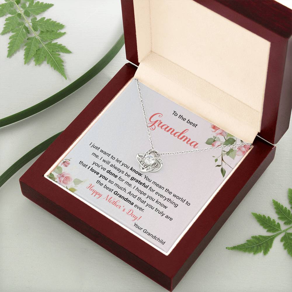 To The Best Grandma Grandmother Appreciation Necklace Love From Grandchild Gift Happy Mother’s Day For Her Sentimental Grandma Necklace Heartfelt Message For Old Lady Thank You Gift Gift For Special Person