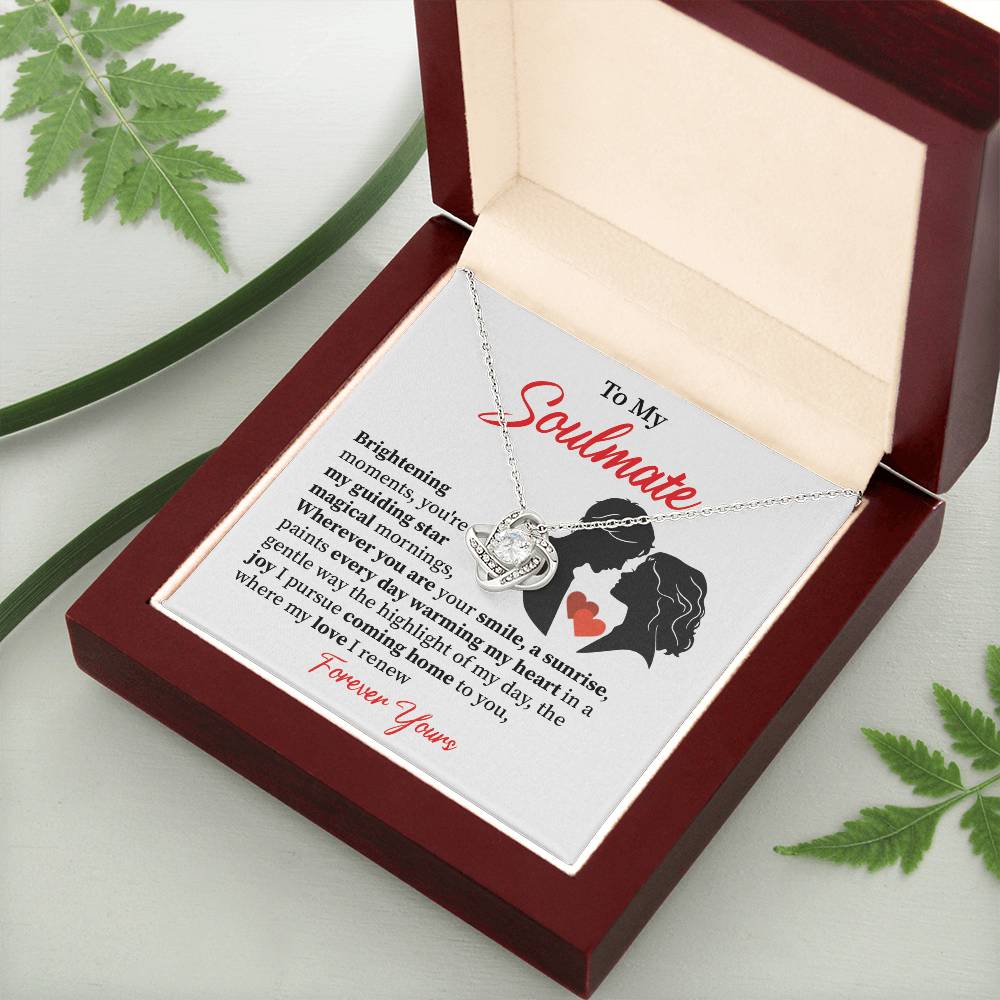 Soulmate Necklace Gift for Her with Love Message
