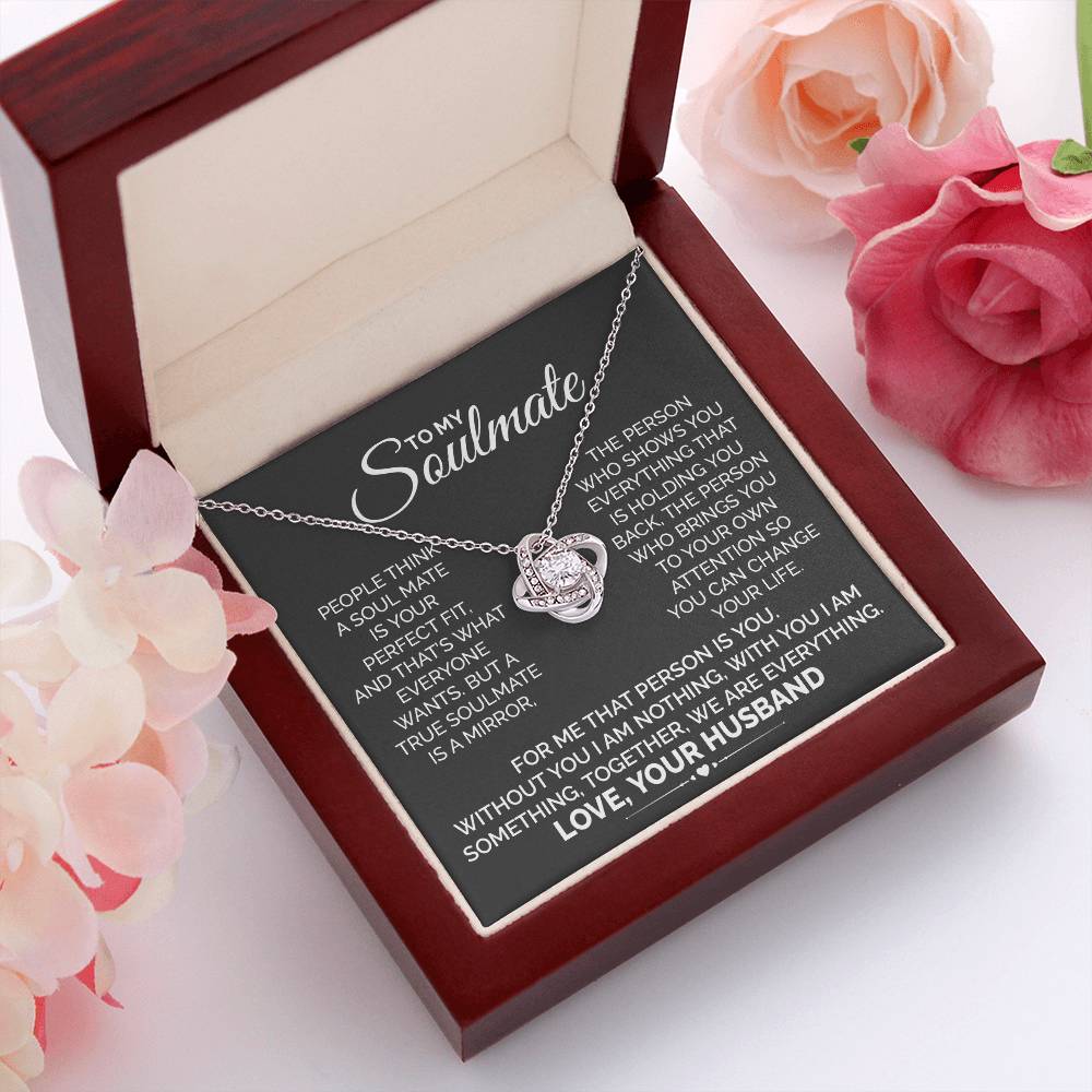 Soulmate Necklace Gift For Wife With Love Message Card