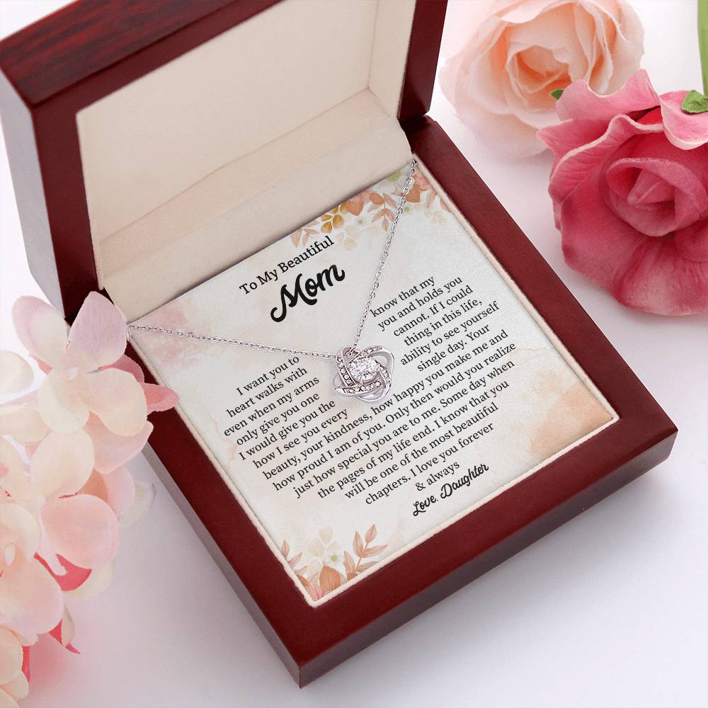 Daughter to Mom Gift Necklace with Message Card