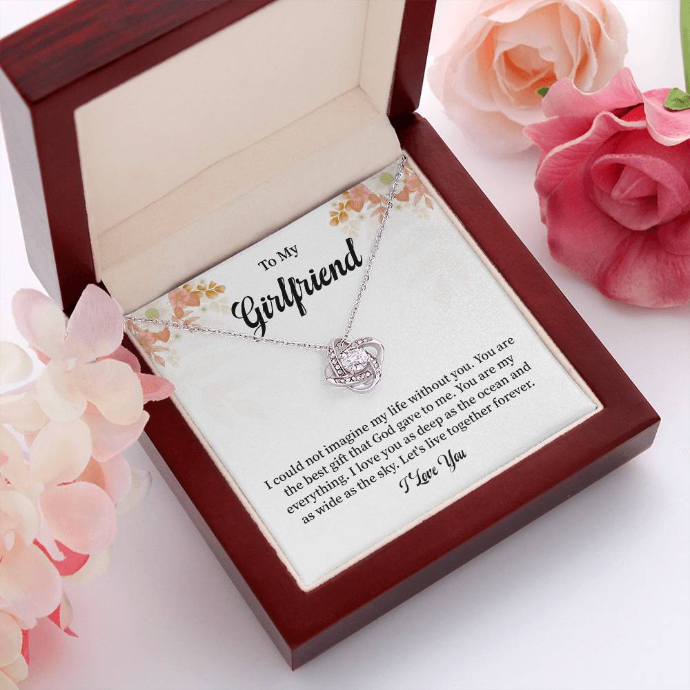 Girlfriend Necklace Gift with I Love You Message Card