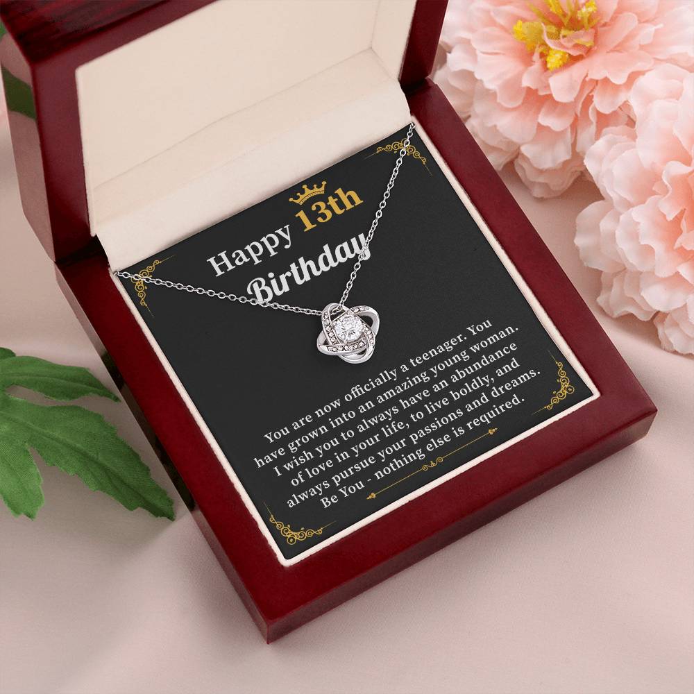 13th Birthday Necklace for Girl Gift from Mom or Dad