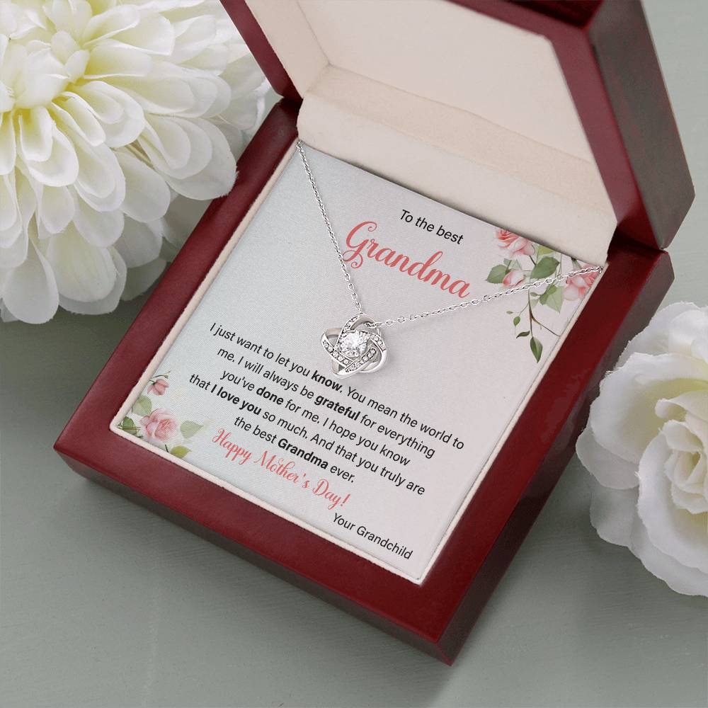 To The Best Grandma Grandmother Appreciation Necklace Love From Grandchild Gift Happy Mother’s Day For Her Sentimental Grandma Necklace Heartfelt Message For Old Lady Thank You Gift Gift For Special Person