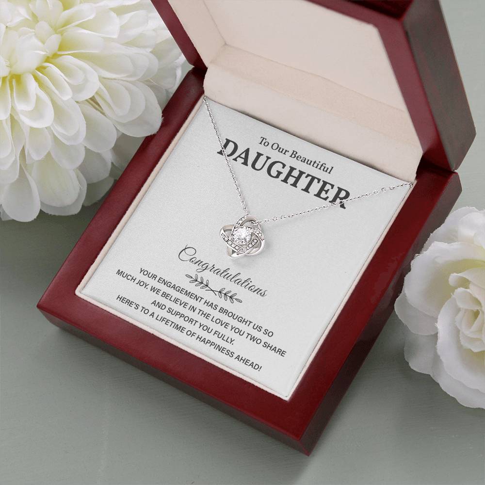 To Our Beautiful Daughter Engagement Necklace Gift Dad Sentimental Gift For Daughter’s Engagement Jewelry Gift For Daughter’s Engagement Daughter’s Special Day Necklace Meaningful Engagement Gift For Daughter Engagement Jewelry For Daughter