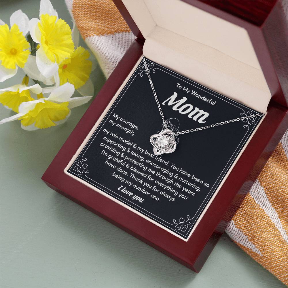 To My Wonderful Mom, Wonderful Mom Pendant Heartfelt Necklace For Her Sweet Pendant Thank You Gift For Support To My Best Friend Mom Jewelry Special Pendant For A Supportive Mom Sentimental Jewelry Thoughtful Necklace