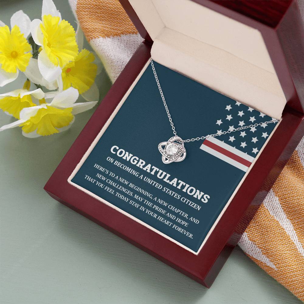 Congratulations Necklace For New U.s. Citizen Necklace For New U.s. Citizen Necklace For U.s. Citizenship Success Necklace For Official U.s. Citizen Jewelry For New U.s. Citizen Necklace With Message Of Hope Gift For American Patriot