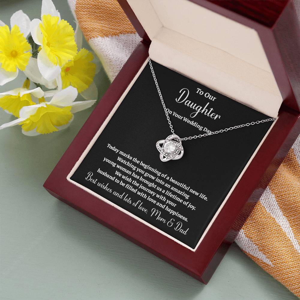 To Our Daughter On Your Wedding Day Heartfelt Wishes For A Beautiful New Life Gift From Your Mom And Dad Wedding Day Gift For Daughter New Life Celebration Jewelry Mother And Father Wedding Message Daughter's Wedding Day Jewelry Joyful Wedding Day Gift