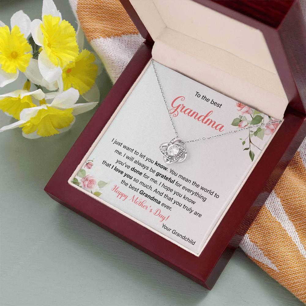 To The Best Grandma Grandmother Appreciation Necklace Love From Grandchild Gift Happy Mother’s Day For Her Sentimental Grandma Necklace Heartfelt Message For Old Lady Thank You Gift Gift For Special Person