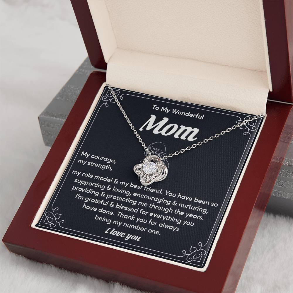 To My Wonderful Mom, Wonderful Mom Pendant Heartfelt Necklace For Her Sweet Pendant Thank You Gift For Support To My Best Friend Mom Jewelry Special Pendant For A Supportive Mom Sentimental Jewelry Thoughtful Necklace