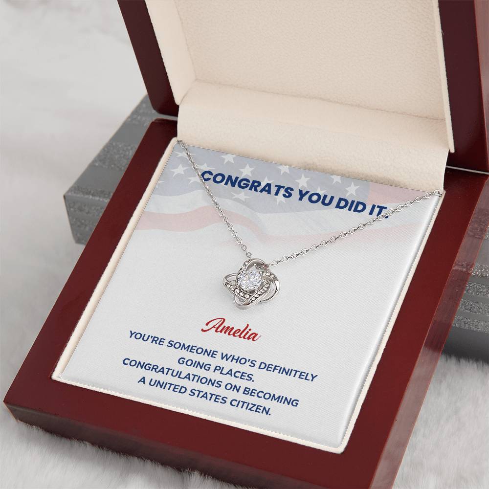 Congrats Necklace For New U.s. Citizen Amelia Necklace For New U.s. Citizen Proud U.s. Citizen Jewelry Necklace For Official U.s. Citizen Gift For U.s. Citizenship Celebration Necklace With Message For U.s. Citizen Necklace For Naturalization Ceremony