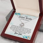 To My Sister Bride Necklace – Wedding Gift With Message Card