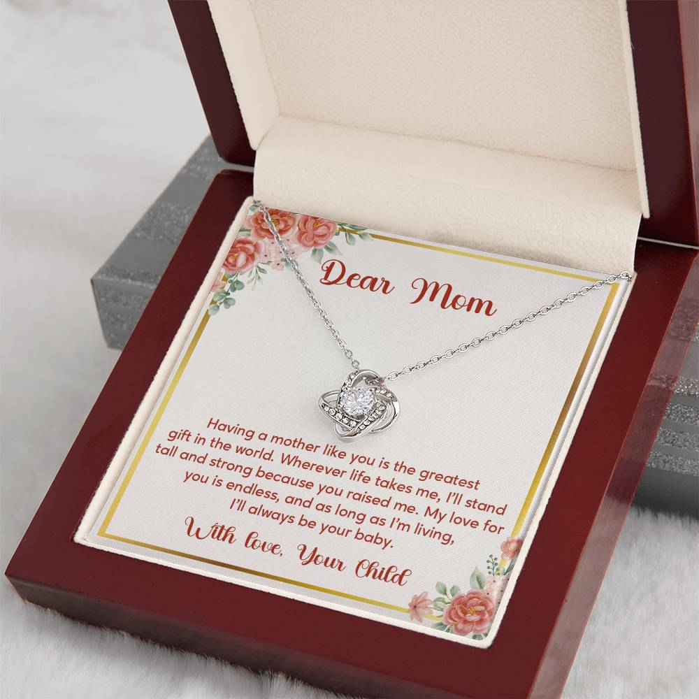 Dear Mom, Elegant Jewelry For A Cherished Bond Thoughtful Necklace For Love And Support Loving Pendant Sentimental Jewelry Loving Gift For A Cherished Heart Thank You Pendant Loving Pendant For Support Strong Jewelry For Her