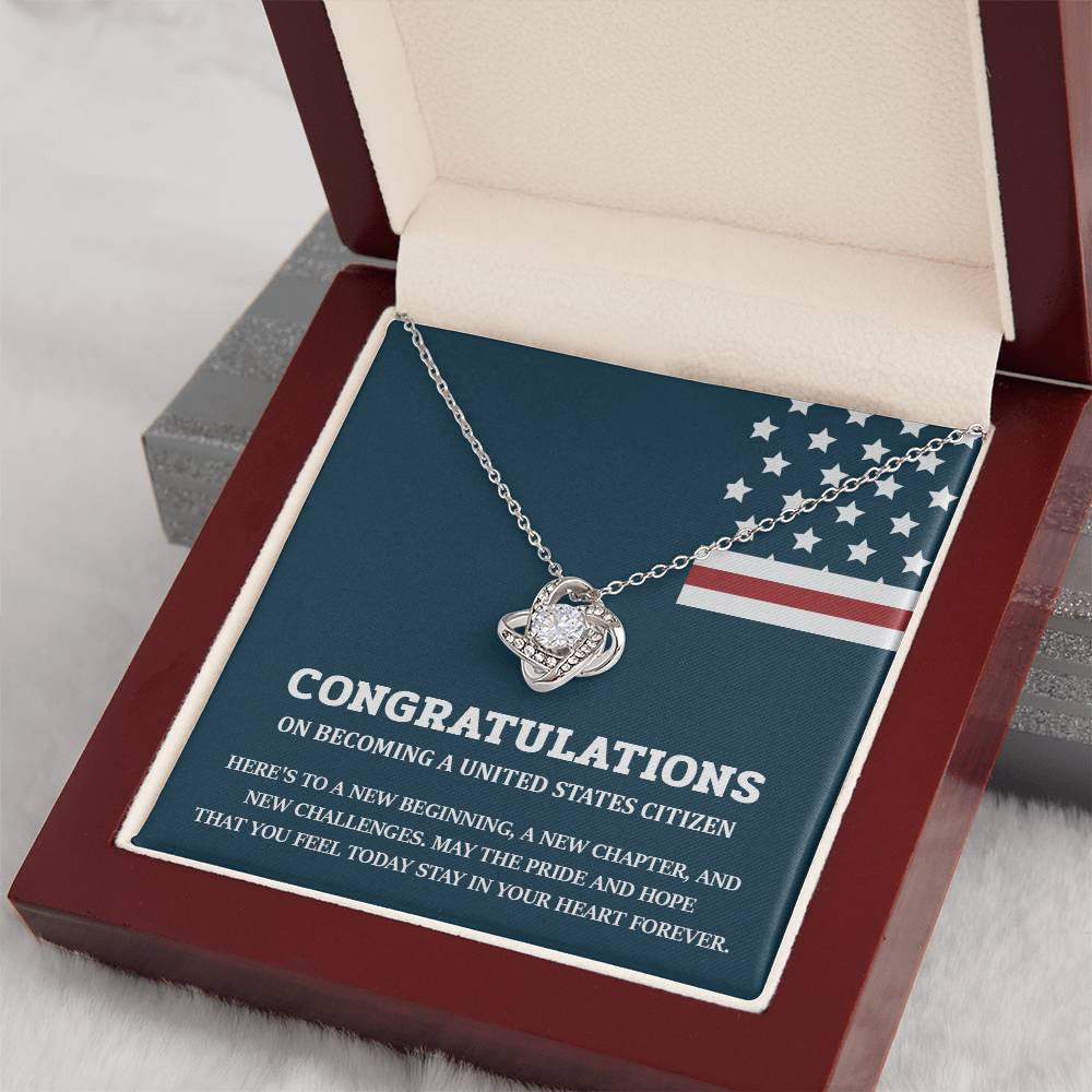 Congratulations Necklace For New U.s. Citizen Necklace For New U.s. Citizen Necklace For U.s. Citizenship Success Necklace For Official U.s. Citizen Jewelry For New U.s. Citizen Necklace With Message Of Hope Gift For American Patriot