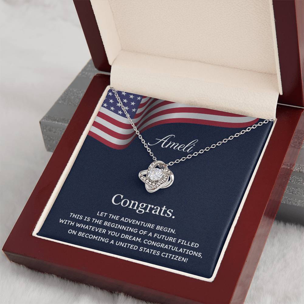 Congrats Necklace For New U.s. Citizen Ameli Necklace For New U.s. Citizen Gift For Citizenship Celebration Necklace With Citizenship Message Necklace For New U.s. Citizen Ameli Gift For Becoming A U.s. Citizen Proud U.s. Citizen Jewelry