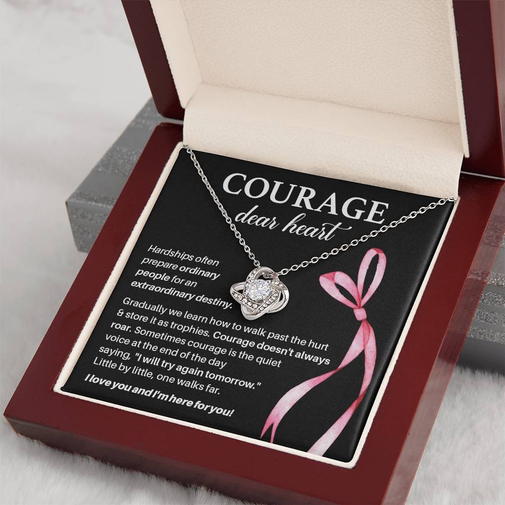 Courage, Dear Heart Overcoming Hardships Necklace Courage Necklace Extraordinary Destiny Jewelry Meaningful Gift For Cancer Patients Supportive Gift For Fighters Never Give Up Necklace Breast Cancer Necklace For Soulmate