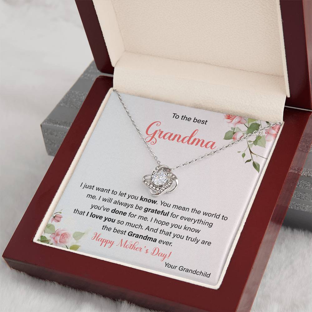 To The Best Grandma Grandmother Appreciation Necklace Love From Grandchild Gift Happy Mother’s Day For Her Sentimental Grandma Necklace Heartfelt Message For Old Lady Thank You Gift Gift For Special Person