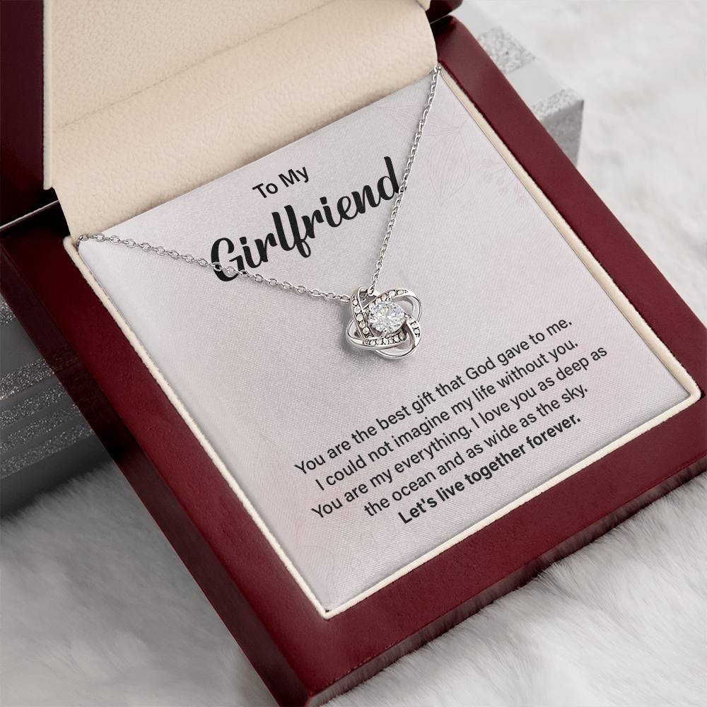 Girlfriend Love Knot Necklace Gift with Message Card