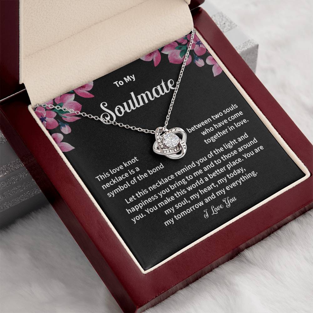 Soulmate Love Knot Necklace with Message Card & Gift Box