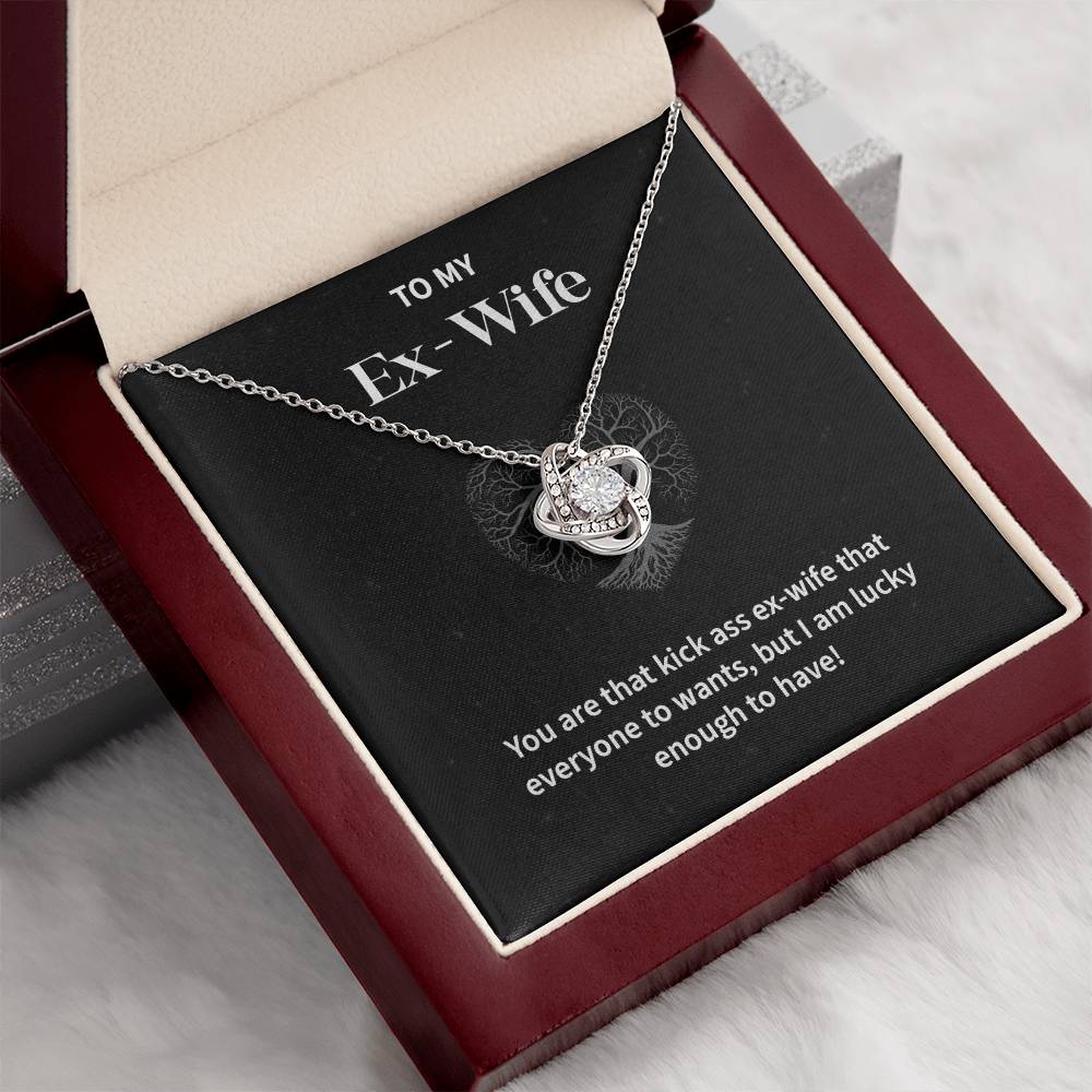 Kickass Ex-Wife Necklace Gift with Message Card