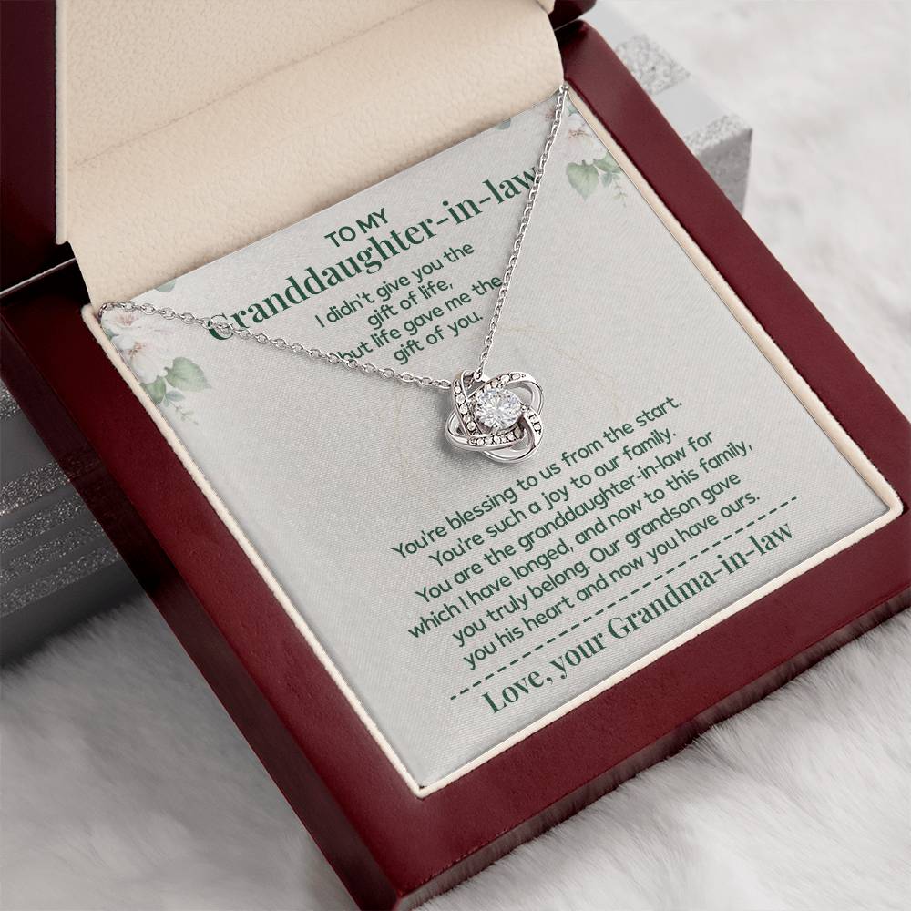 To My Granddaughter-in-law - Necklace Gift Family Is Made From Love, Not Genes Thank You For Making My Grandson Feel Complete Heartfelt Jewelry To Celebrate Our Family Bond Heartfelt Jewelry For Granddaughter-in-law Love And Family Necklace Gift