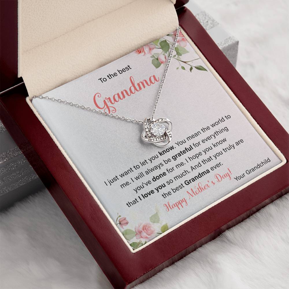 To The Best Grandma Grandmother Appreciation Necklace Love From Grandchild Gift Happy Mother’s Day For Her Sentimental Grandma Necklace Heartfelt Message For Old Lady Thank You Gift Gift For Special Person