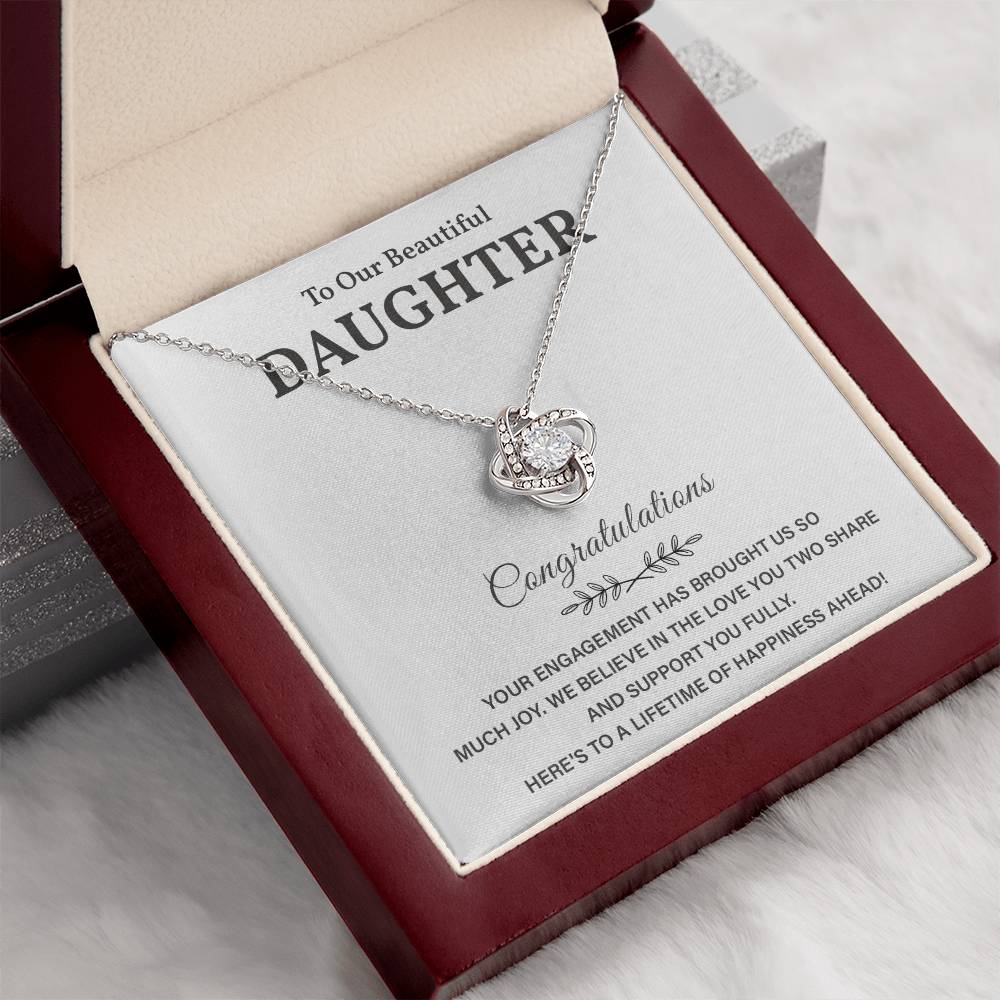 To Our Beautiful Daughter Engagement Necklace Gift Dad Sentimental Gift For Daughter’s Engagement Jewelry Gift For Daughter’s Engagement Daughter’s Special Day Necklace Meaningful Engagement Gift For Daughter Engagement Jewelry For Daughter