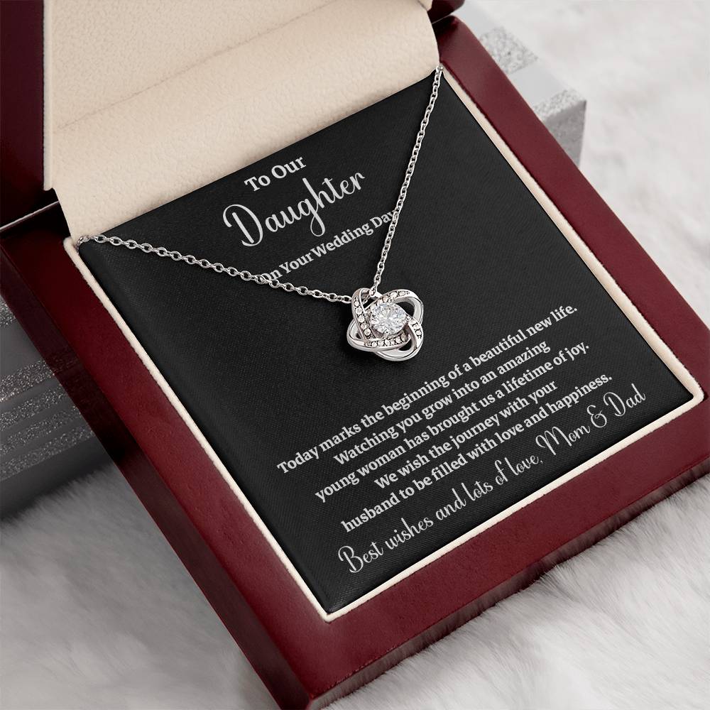 To Our Daughter On Your Wedding Day Heartfelt Wishes For A Beautiful New Life Gift From Your Mom And Dad Wedding Day Gift For Daughter New Life Celebration Jewelry Mother And Father Wedding Message Daughter's Wedding Day Jewelry Joyful Wedding Day Gift