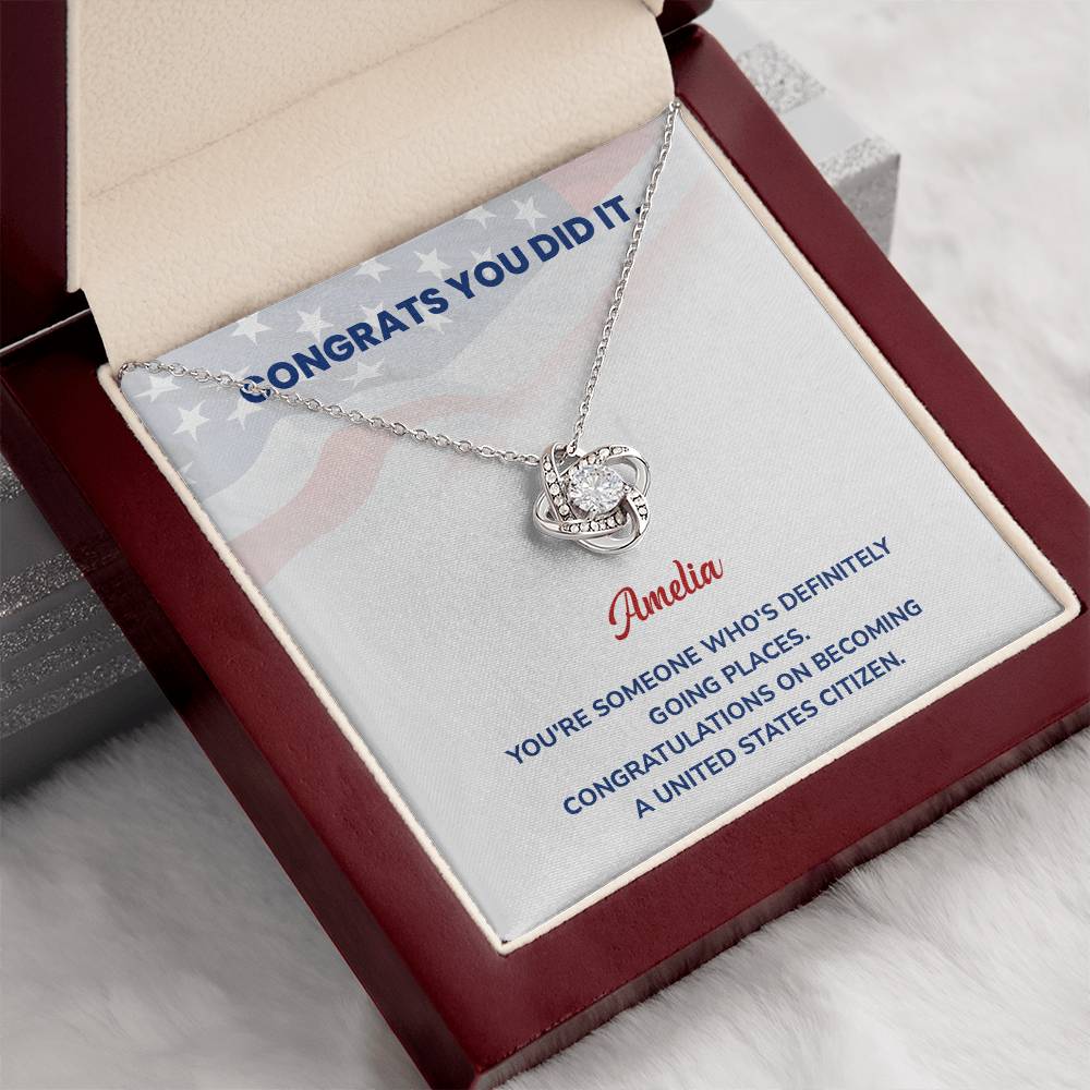 Congrats Necklace For New U.s. Citizen Amelia Necklace For New U.s. Citizen Proud U.s. Citizen Jewelry Necklace For Official U.s. Citizen Gift For U.s. Citizenship Celebration Necklace With Message For U.s. Citizen Necklace For Naturalization Ceremony