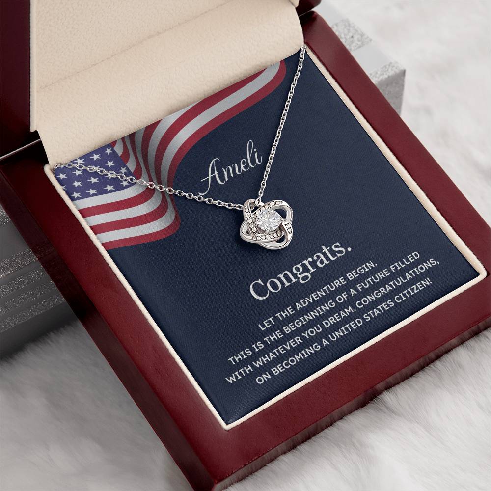 Congrats Necklace For New U.s. Citizen Ameli Necklace For New U.s. Citizen Gift For Citizenship Celebration Necklace With Citizenship Message Necklace For New U.s. Citizen Ameli Gift For Becoming A U.s. Citizen Proud U.s. Citizen Jewelry