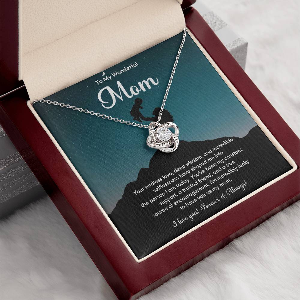 To My Wonderful Mom Elegant Jewelry Thoughtful Necklace For Love And Care Sweet Gift For Lifelong Support Sentimental Jewelry Heartfelt Necklace For Lifelong Bond Thank You Pendant For Support Sentimental Necklace Thank You Gift