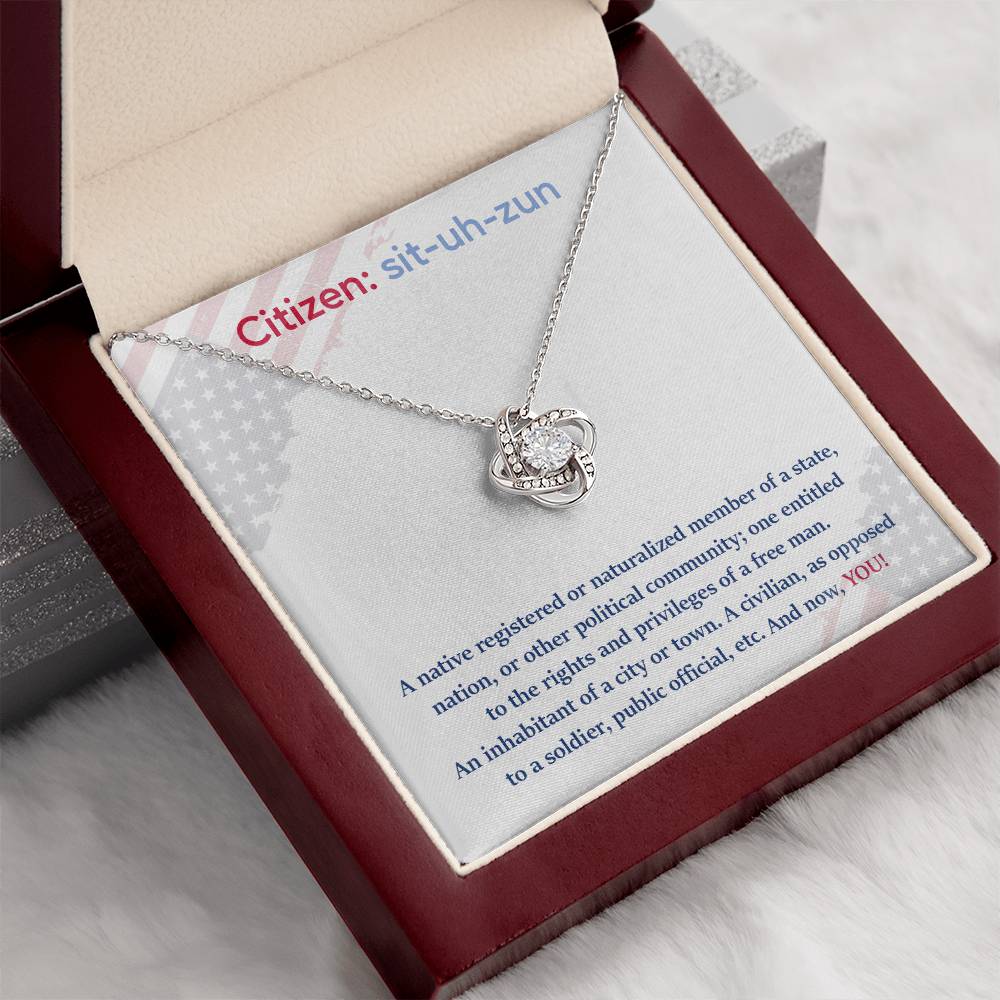 Citizen Necklace Citizen Necklace For New U.s. Citizen Gift For New American Citizen Necklace For Official U.s. Citizen Celebrate Your Freedom Necklace Necklace For U.s. Citizenship Journey Necklace With U.s. Citizen Message Gift For U.s. Citizenship