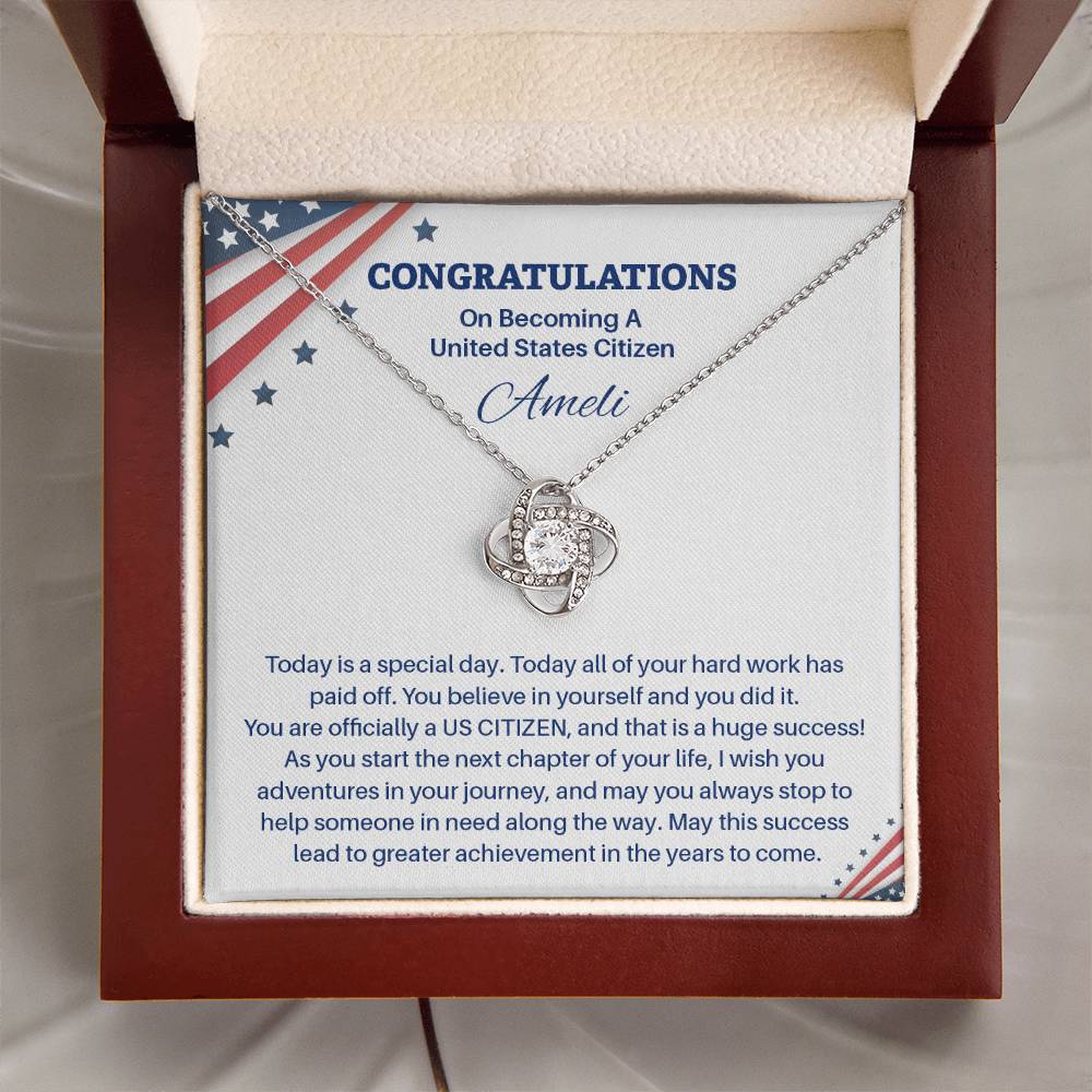 Congratulations Necklace For New U.s. Citizen Ameli Necklace For New U.s. Citizen Gift For Citizenship Achievement U.s. Citizenship Success Necklace Necklace With Citizenship Message Proud New Citizen Jewelry Necklace For First-time U.s. Citizen