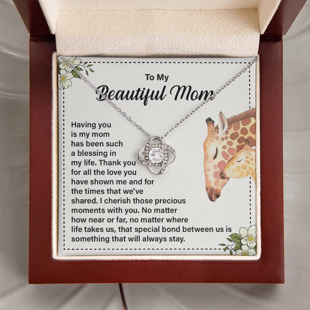 Daughter to Mom Necklace Gift with Message Card