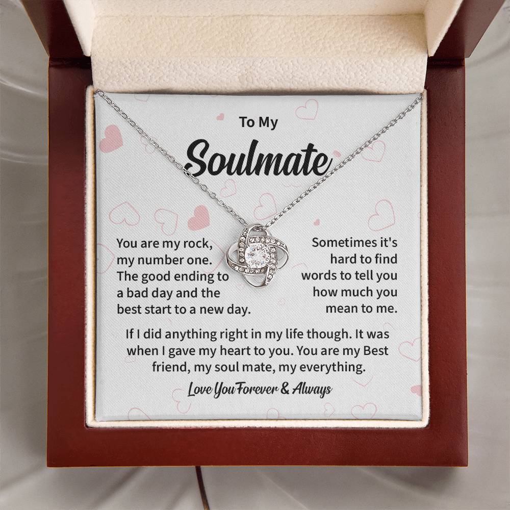 Soulmate Love Knot Necklace with Message Card & Gift Box