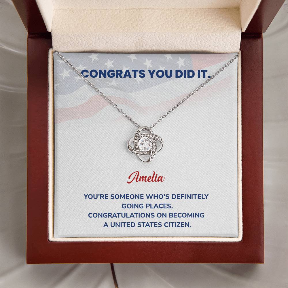 Congrats Necklace For New U.s. Citizen Amelia Necklace For New U.s. Citizen Proud U.s. Citizen Jewelry Necklace For Official U.s. Citizen Gift For U.s. Citizenship Celebration Necklace With Message For U.s. Citizen Necklace For Naturalization Ceremony