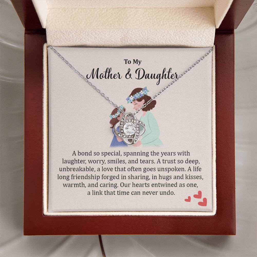 Mother & Daughter Gift Necklace with Meaningful Card