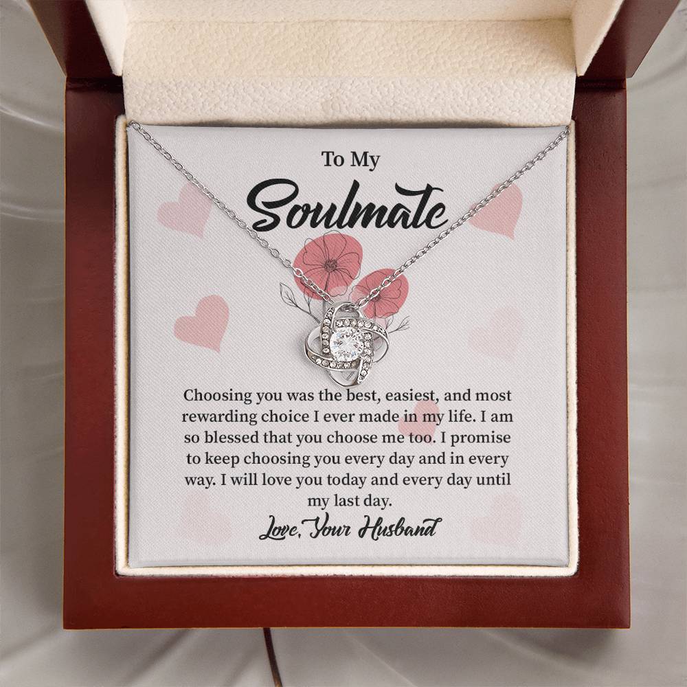 Soulmate Necklace from Husband with Message Card