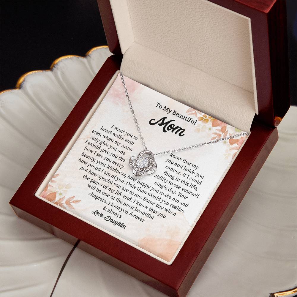 Daughter to Mom Gift Necklace with Message Card